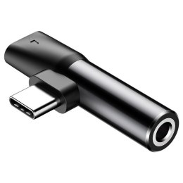 Adapter Audio Baseus USB-C do Mini Jack 3.5mm + USB-C (czarny)