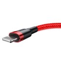 Kabel Lightning USB Baseus Cafule 2,4A 0,5m (czerwony)