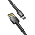 Kabel Lightning USB (dwustronny) Baseus Cafule 2,4A 1m (szaro-czarny)
