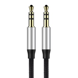 Kabel audio mini jack 3,5mm AUX Baseus Yiven 1m (czarno-srebrny)
