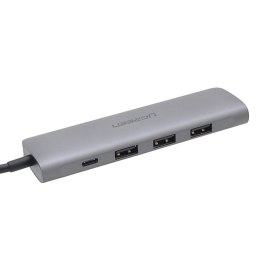 Adapter UGREEN 5w1 USB-C do HDMI 4K, 3x USB 3.0, Typ-C