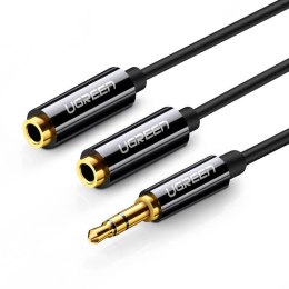 Rozdzielacz audio AUX kabel jack 3,5 mm UGREEN AV123, 25cm (czarny)