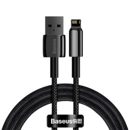 Kabel USB do Lightning Baseus Tungsten Gold, 2.4A, 1m (czarny)