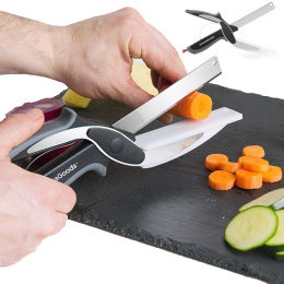 Nóż Nożyczki kuchenne do krojenia warzyw i owoców, z mini deską