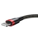 Kabel Lightning USB Baseus Cafule 2,4A 0,5m (czarno-czerwony)