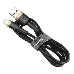 Kabel USB Lightning Baseus Cafule 2.4A 1m (złoto-czarny)