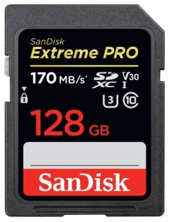 Karta pamięci SanDisk Extreme Pro SDXC 128GB 170/90 MB/s V30 U3 4K (SDSDXXY-128G-GN4IN)