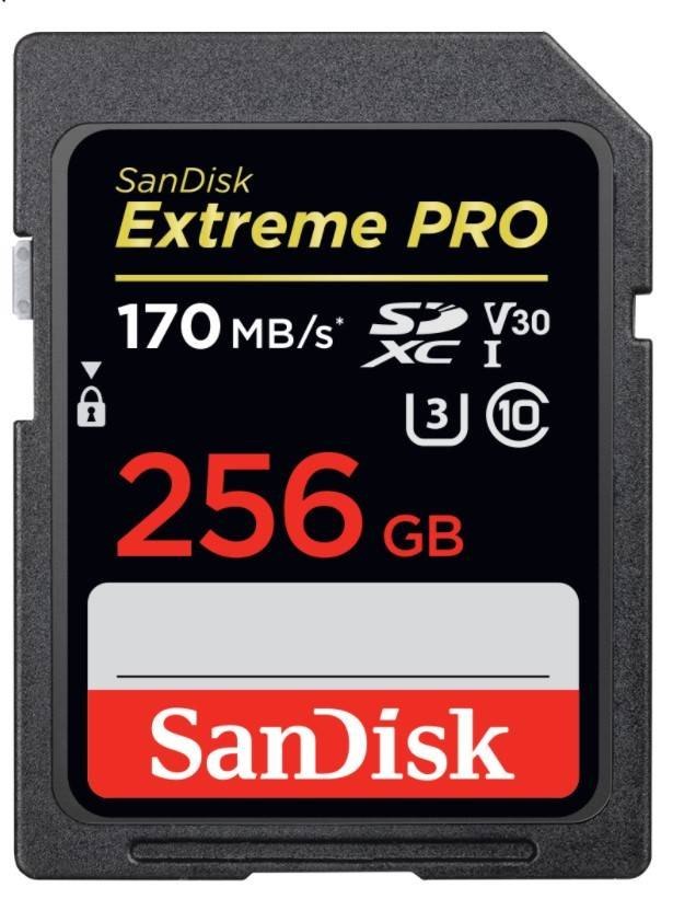 Karta pamięci SanDisk Extreme Pro SDXC 256GB 170/90 MB/s V30 U3 4K (SDSDXXY-256G-GN4IN)