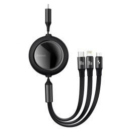 Kabel USB 3w1 Baseus Bright Mirror, USB-C do micro USB / USB-C / Lightning, 100W, 1.2m (czarny)