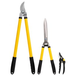 Zestaw trzech sekatorów Deli Tools EDL580003, (żółty)