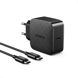 Ładowarka sieciowa UGREEN CD217, 65W, USB-C (czarna) + kabel USB-C do USB-C, 2m (czarny)
