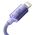 Kabel USB-C do Lightning Baseus Crystal, 20W, PD, 1.2m (fioletowy)