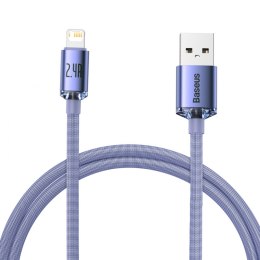 Kabel USB do Lightning Baseus Crystal, 2.4A, 1.2m (fioletowy)