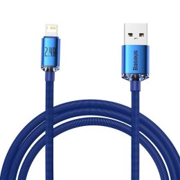 Kabel USB do Lightning Baseus Crystal, 2.4A, 2m (niebieski)