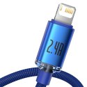 Kabel USB do Lightning Baseus Crystal, 2.4A, 2m (niebieski)