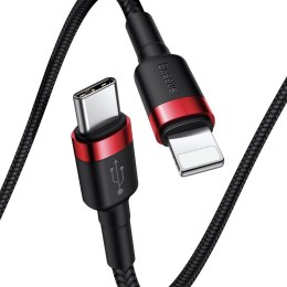 Kabel USB-C do Lightning PD Baseus Cafule, 18W, 1m (czarno-czerwony)