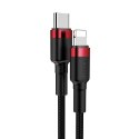 Kabel USB-C do Lightning PD Baseus Cafule, 18W, 1m (czarno-czerwony)