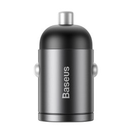 Mini ładowarka samochodowa Baseus Tiny Star, USB, QC 3.0, 30W (szara)