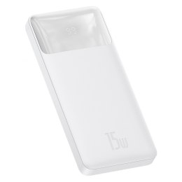 PowerBank Baseus Bipow 10000mAh, 2xUSB, USB-C, 15W (biały)