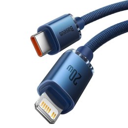 Kabel USB-C do Lightning Baseus Crystal, 20W, 1.2m (niebieski)