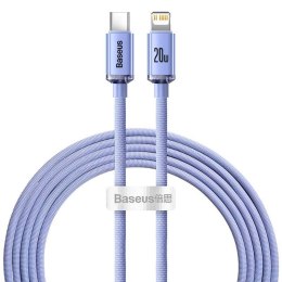 Kabel USB-C do Lightning Baseus Crystal, 20W, PD, 2m (fioletowy)