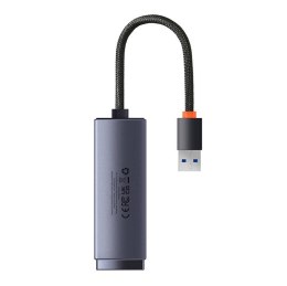 Adapter sieciowy Baseus Lite Series USB do RJ45, 1000Mbps (szary)
