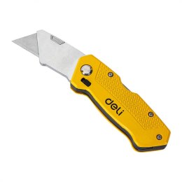 Nożyk uniwersalny z wysuwanym ostrzem Deli Tools EDL006Z (żółty)