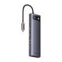 Hub USB-C 12w1 Baseus Metal Gleam Series (Szary)