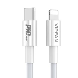 Kabel USB-C do Lightning Vipfan P01, 3A, PD, 1m (biały)