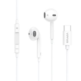 Słuchawki douszne przewodowe Vipfan M14, USB-C, 1.1m (białe)
