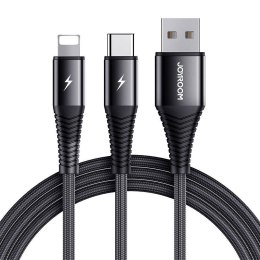 Kabel USB Joyroom S-1230G12 2w1 USB-C / Lightning 3A 1.2m (czarny)