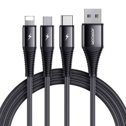 Kabel USB Joyroom S-1230G4 3w1 USB-C / Lightning / Micro USB 1.2m (czarny)