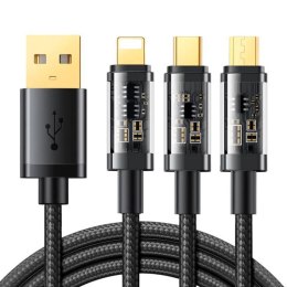 Kabel USB Joyroom S-1T3015A5 3w1 USB-C / Lightning / Micro USB 3.5A 1.2m (czarny)