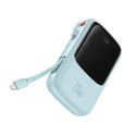 Powerbank Baseus Qpow Pro z kablem Lightning, USB-C, USB, 10000mAh, 20W (niebieski)
