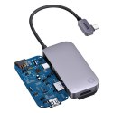 Hub 6in1 Baseus PadJoy Series USB-C do USB 3.0 + HDMI + USB-C PD + jack 3.5mm + SD/TF (szary)