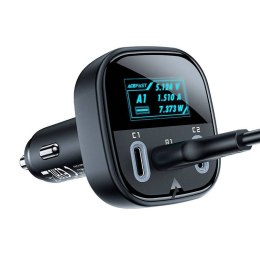 Ładowarka samochodowa Acefast B5, 101W, 2x USB-C + USB, OLED (czarna)
