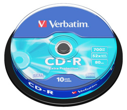 Płyty Verbatim CD-R 52X 700MB Extra Protection Pudełko 10 szt.
