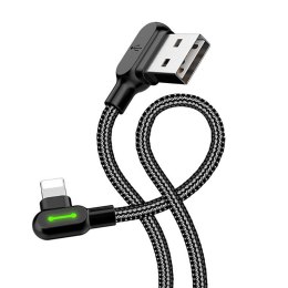 Kabel USB do Lightning kątowy Mcdodo CA-4674 LED, 0.5m (czarny)
