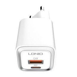 Ładowarka sieciowa LDNIO A2318M, USB-C+USB, USB-C do Lightning 20W