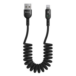 Kabel USB do Lightning, Mcdodo CA-6410, sprężynowy, 1.8m (czarny)