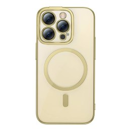 Etui Baseus Glitter Magnetic do iPhone 14 Pro Max (złote) +szkło hartowane +zestaw czyszczący
