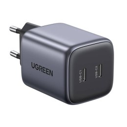 Ładowarka sieciowa UGREEN CD294, 2x USB-C, GaN, PD3.0, QC4.0, 45W (szary)