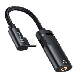 Adapter USB-C do AUX mini jack 3.5mm + USB-C, Mcdodo CA-1880 (czarny)