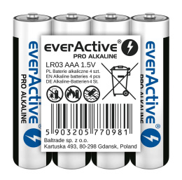 4szt Baterie LR03 AAA everActive Pro Alkaline