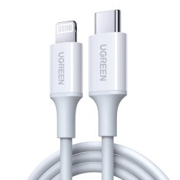 Kabel ładowania USB-C do Lightning UGREEN, PD 3A, 0,5m (biały)