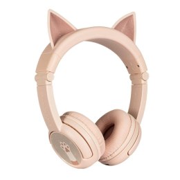 Słuchawki bezprzewodowe dla dzieci BuddyPhones Play Ears Plus cat (różowe)