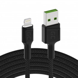 Kabel USB Lightning Green Cell GC Ray, 120cm, do iPhone, iPad, iPod, biały LED, szybkie ładowanie