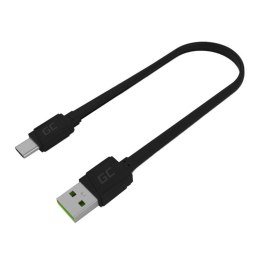 Kabel USB - USB-C Green Cell GCmatte, 25cm, szybkie ładowanie Ultra Charge, QC 3.0