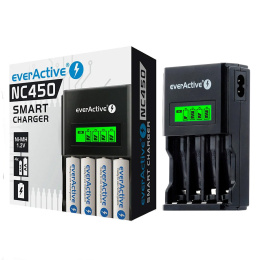 Ładowarka akumulatorów Ni-MH AA / AAA everActive NC-450 Black Edition