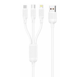 Kabel 3w1 USB do USB-C / Lightning / Micro USB Foneng X80, 100W, 1.2m (biały)